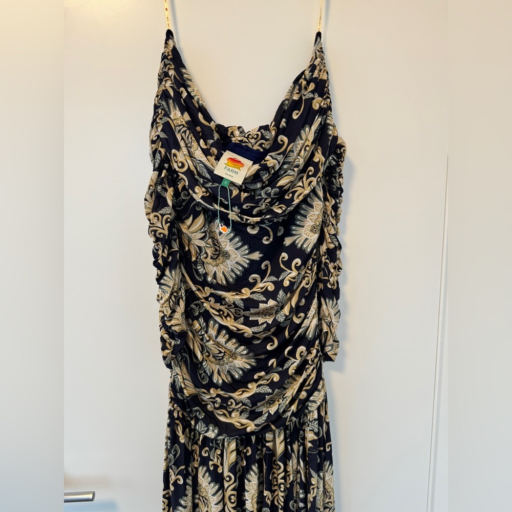 FARM Rio Black and Gold Off-Shoulder Maxi Dress - Picture 6 of 13